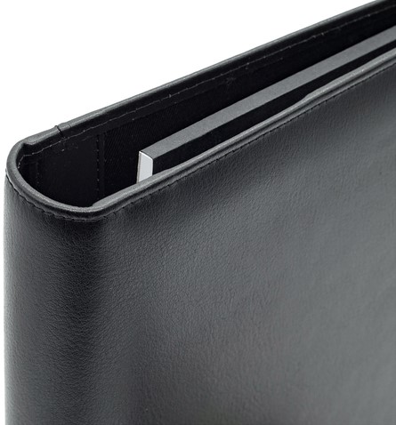 Schrijfmap van der Spek A4 4R 25mm O-mech leer met nerf zwart-3