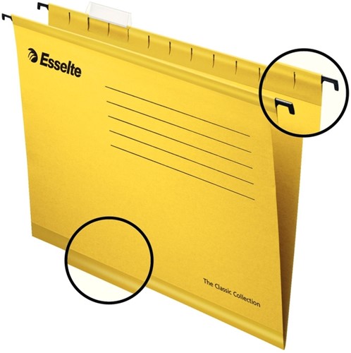 Hangmap Esselte Classic folio V-bodem  382x240mm geel-3