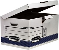 Archiefdoos Bankers Box System fold flip top maxi wit blauw-2