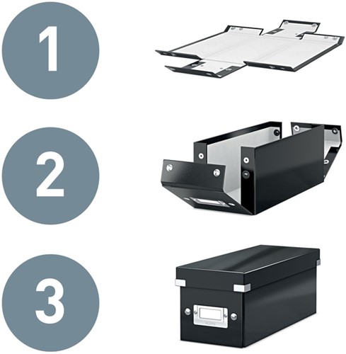 CD-opbergdoos Leitz Click & Store WOW  gerecycled karton 143x136x352mm wit-2