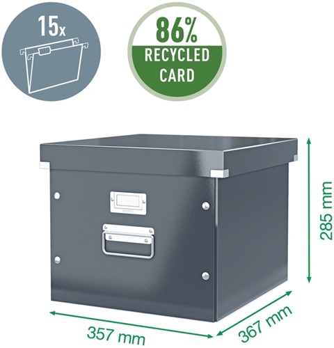 Hangmappenbox Leitz click & store WOW gerecycled karton 357x285x367mm wit-3