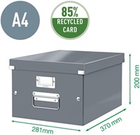 Opbergdoos Leitz Click & Store WOW middel gerecycled karton 281x200x370mm paars-4