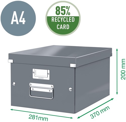 Opbergdoos Leitz Click & Store WOW middel gerecycled karton 281x200x370mm roze-4