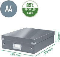 Opbergdoos Leitz Wow Click & Store organiser 280x100x370mm middel gerecycled karton zwart-2