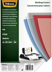 Voorblad Fellowes A4 PVC 180micron 100 stuks