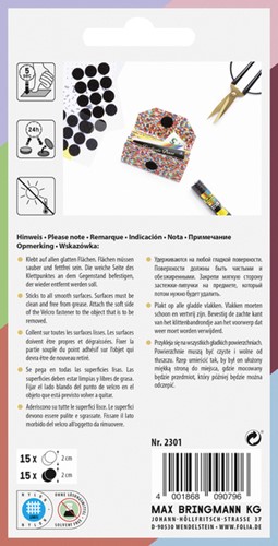 Klittenband Folia rond 2cm 15 stuks zwart 15 stuks wit-3