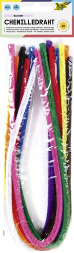 Chenilledraad Folia 50cm 8mm doorsnede 10 stuks assorti