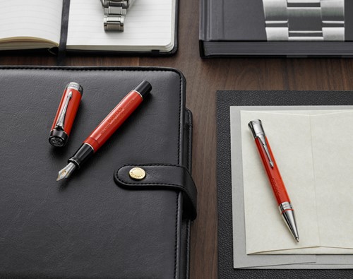 Balpen Parker Duofold Classic Vintage big lacquer red CT medium-2