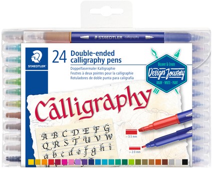 Kalligrafiepen Staedtler duo punt 2.0 en 3.5mm 24 kleuren