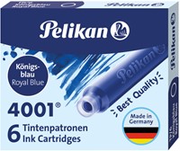 Inktpatroon Pelikan 4001 koningsblauw 6 stuks