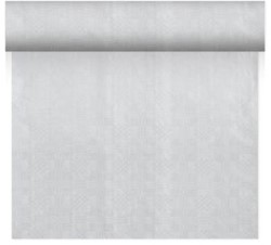 Tafelkleed op rol wit damast doos 3 rol