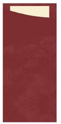 Bestekzakje bordeaux incl. servet doos 5x100