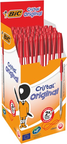 Balpen Bic Cristal medium rood