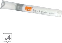 Viltstift Nobo glasbord wit 4 stuks-2
