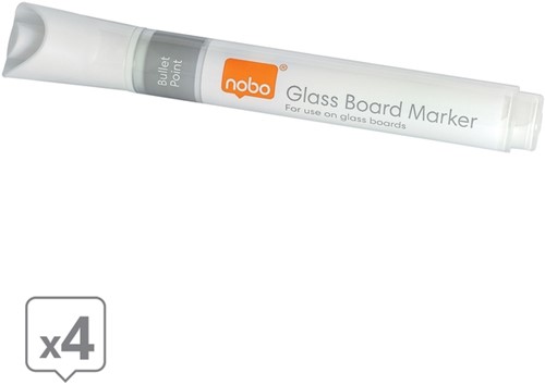 Viltstift Nobo glasbord wit 4 stuks-2