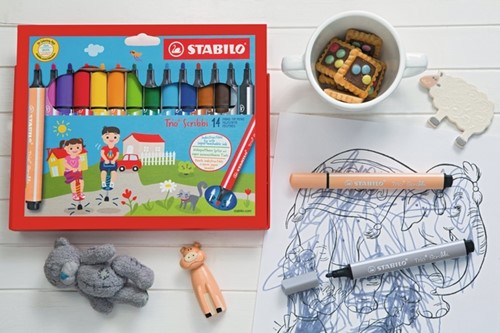 Viltstift STABILO Trio Scribbi 368/14 assorti etui à 14 stuks-3