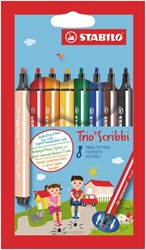 Viltstift STABILO Trio Scribbi 368/8 assorti etui à 8 stuks