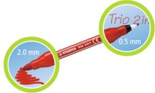 Viltstift STABILO Trio 2 in 1 assorti etui à 10 stuks-2