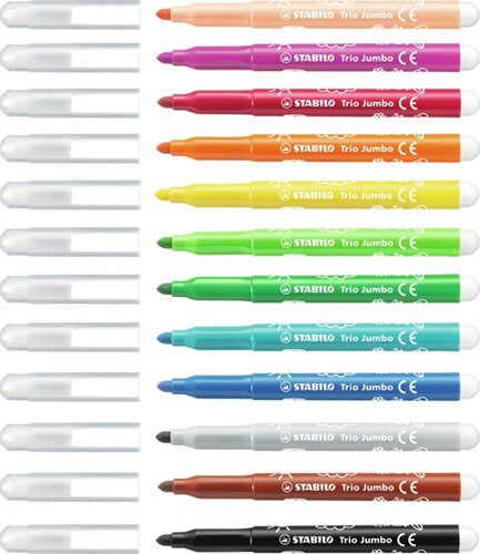 Viltstift STABILO Trio Jumbo 380/12 extra large assorti 12 stuks-1
