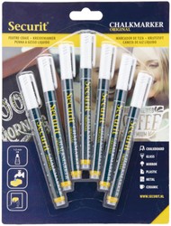 Krijtstift Securit SMA-100 rond wit 1-2mm blister à 7 stuks