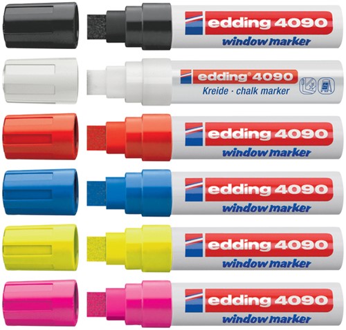 Krijtstift edding 4090 window schuin 4-15mm neon geel blister à 1 stuk-3