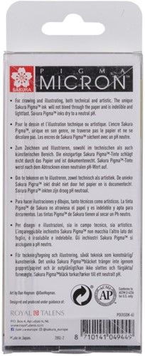 Fineliner Sakura Pigma Micron set à 6 schrijfbreedtes zwart-2