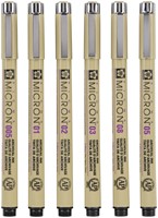 Fineliner Sakura pigma micron set 6stuks zwart-3
