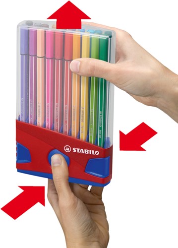 Viltstift STABILO Pen 68/20 ColorParade in rood/blauw etui M ass 20st-1
