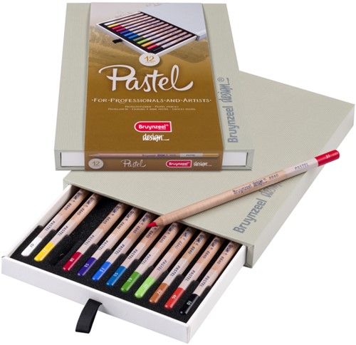 Pastelpotlood Bruynzeel Design met luxe bewaardoos assorti 12 stuks-2