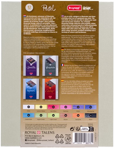 Pastelpotlood Bruynzeel Design met luxe bewaardoos assorti 12 stuks-3