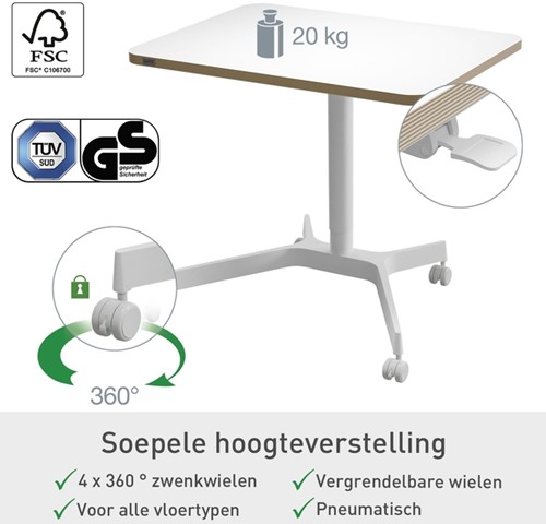 Zit-sta bureau Leitz Ergo compact wielen-10