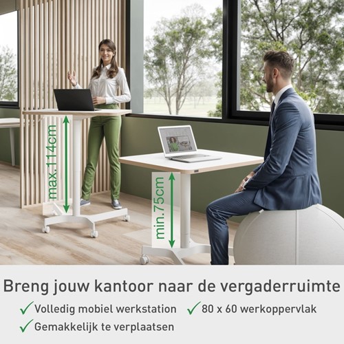 Zit-sta bureau Leitz Ergo compact wielen-3