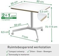 Zit-sta bureau Leitz Ergo compact wielen-11