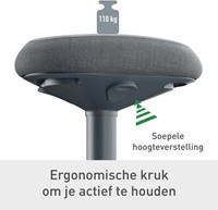 Actieve zit-stakruk Leitz Ergo met gasveer 57-82cm zwart-14