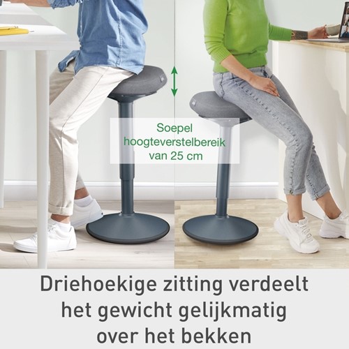 Actieve zit-stakruk Leitz Ergo met gasveer 57-82cm zwart-15