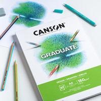Tekenpapier Canson Graduate Drawing 30vel 160gr A4 helderwit-2