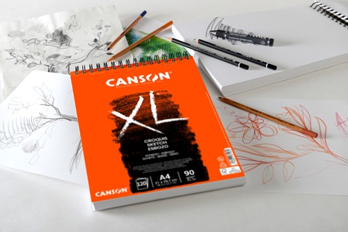 Schetspapier Canson XL Sketch 120vel 90gr A4 ivoorwit-2