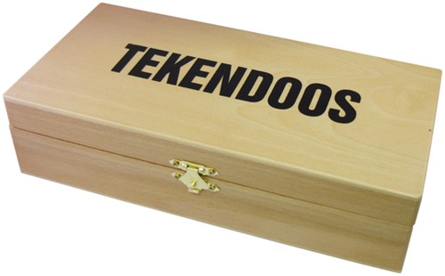 Tekendoos 27x15x8cm 3 vakken beukenhout