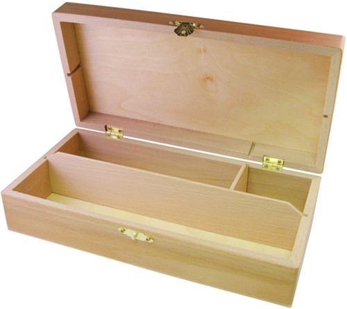 Tekendoos 27x15x8cm 3 vakken beukenhout-2