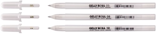 Gelschrijver Sakura Gelly Roll Classic set à 3 breedtes wit-3