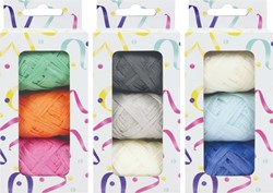Lint raffia assorti: oranje, groen & roze