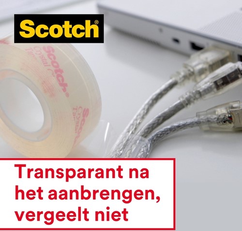 Plakband Scotch Crystal 600 19mmx33m transparant 7+1 gratis-3