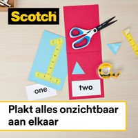 Plakband Scotch 665 12mmx6.3m dubbelzijdig + afroller-2