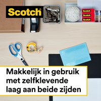Plakband Scotch 665 12mmx6.3m dubbelzijdig + afroller-3