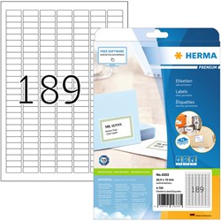 Etiket HERMA 4333 25.4x10mm A4 4725 stuks