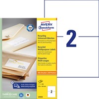 Etiket Avery LR3655 210x148mm recycled wit 200 stuks-2
