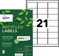 Etiket Avery LR7160-100 63.5x38.1mm recycled wit 2100 stuks-2