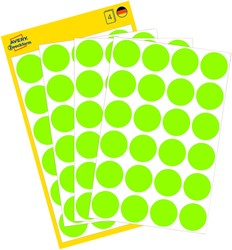 Etiket Avery 3174 rond 18mm lichtgroen 96 stuks