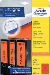 Rugetiket Avery smal 38x192mm zelfklevend rood