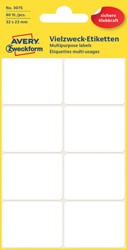 Etiket Avery 3075 32x23mm wit 60 stuks